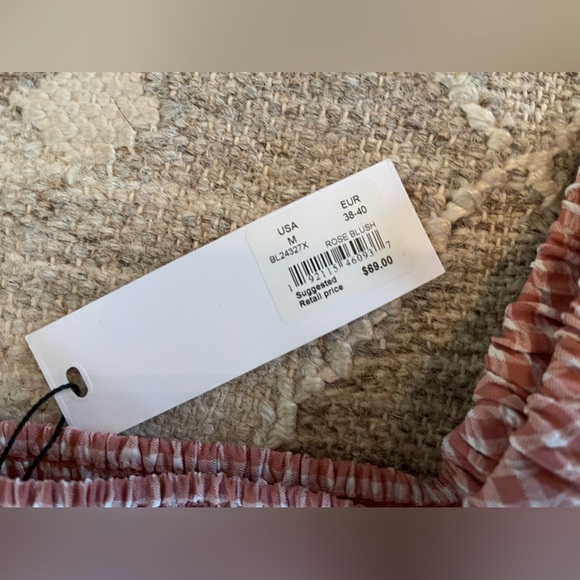 BB Dakota Steve Madden, NWT, Gingham Top in Rose Blush, Medium, MSRP $69 - Picture 5 of 5